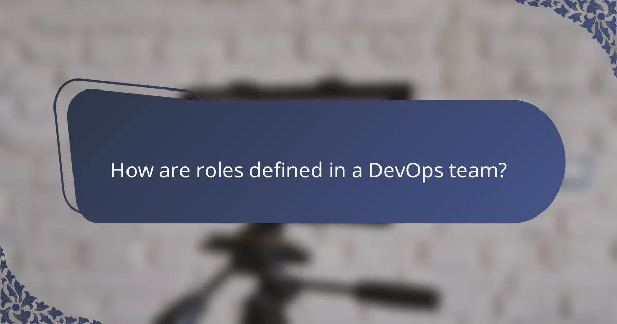 How are roles defined in a DevOps team?